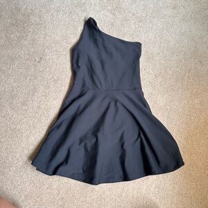 Abercrombie & Fitch One-Shoulder Black Fit-and-Flare Dress